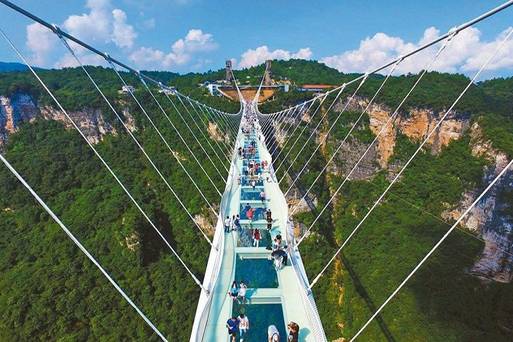 湖南 張家界大峽谷 雲天渡玻璃橋