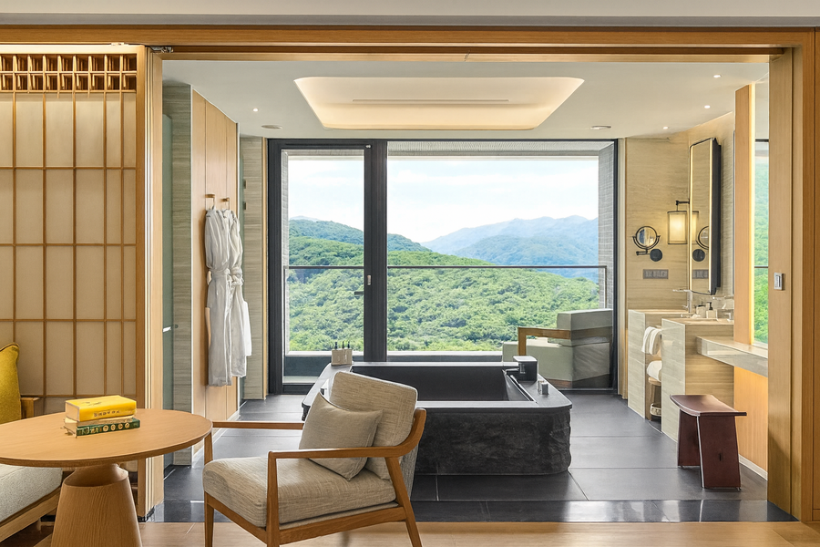 北海岸首間國際奢華酒店、北海溫泉洲際、繡球花團錦簇、野柳奇岩海鮮宴二日