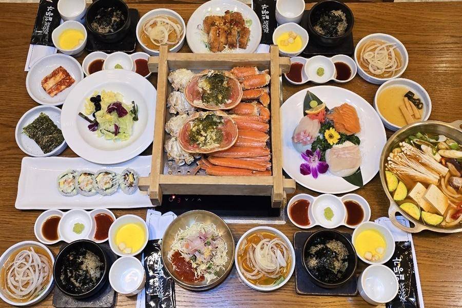 大蟹交響樂~松葉長腳蟹(兩人乙隻)+開胃菜+生魚片+壽司+蟹膏飯+鄉村大醬湯